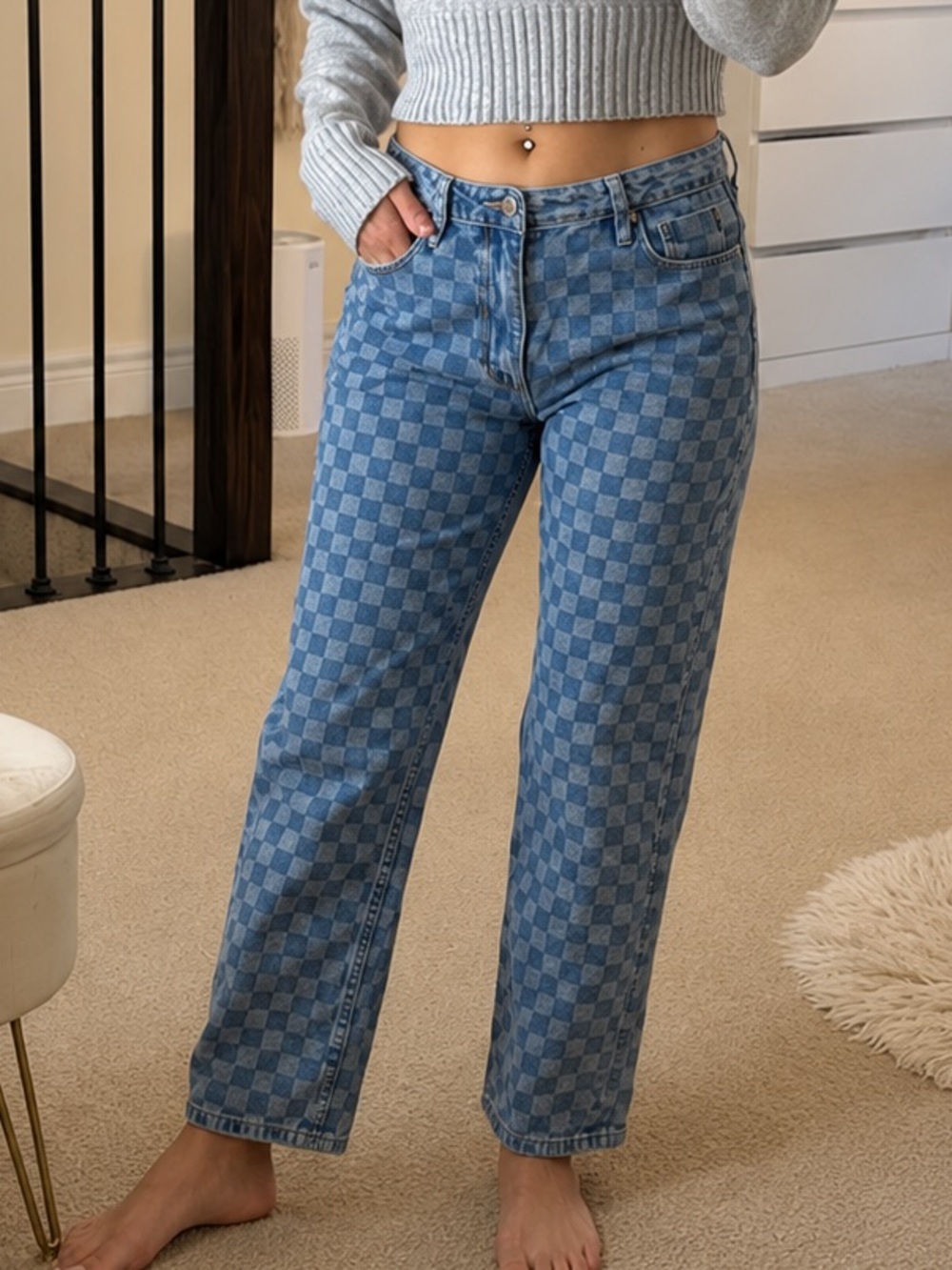 Vigoss | Checkered Blue Jeans | Size 26